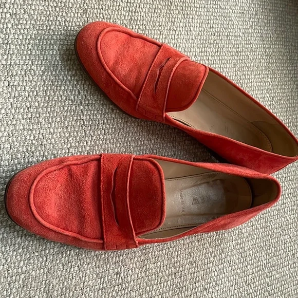 J. Crew Red Suede Penny Loafers J. Crew Factory | Shoes | J Crew Factory Suede Red Penny  main image 3